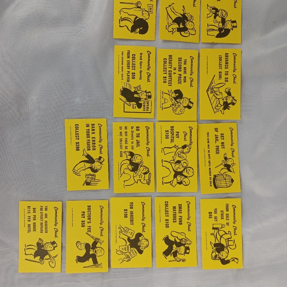 Monopoly Board Game 1985 Replacement Parts Pieces 28 Title Deed Cards